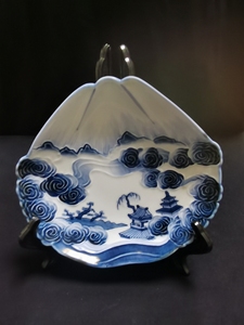 日本回流 名家林九郎作 富士山赏盘 手绘青花 精工绝美 高浮