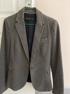 zara女款灰色休闲西装 专柜正品 波点内衬俏皮 s码 修身