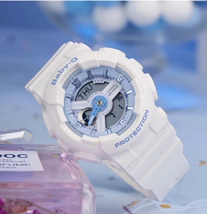 卡西欧黑粉ba-110be-7女生经典款baby g手表