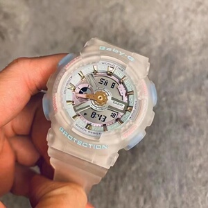 卡西欧g-shock/baby-g夏日恋人主题透明海洋冲浪情