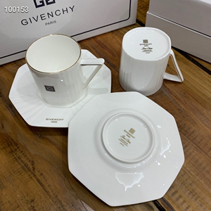 givenchy纪梵希骨瓷描金咖啡杯,红茶杯套装(两杯两碟)