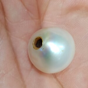 清代极品老东珠,天然无核,淡水珍珠,粒径14 mm,超大超霸