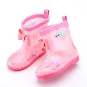 儿童水鞋子雨鞋幼儿园宝宝靴男童女童上学轻防滑透明四季通用