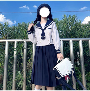 胡桃木jk银帆手水服套装