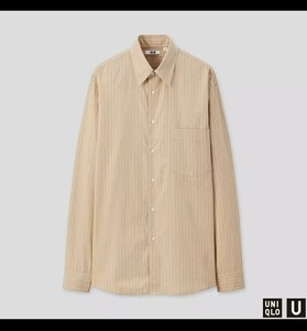 优衣库lemaire男装府绸条纹衬衫长袖431385 uni