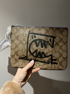 coach全新正品手包小怪兽巴斯奎广煜whatever联名涂