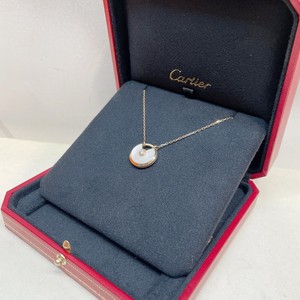 正品cartier/卡地亚 白贝母护身符项链大号 18k金镶