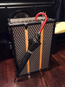 goyard 鳄鱼皮把手长柄伞/木质旅行箱