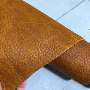 进口深黄棕色油性变色油蜡自然摔头层牛皮