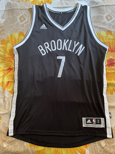 adidas阿迪布鲁克林篮网队单打王乔约翰逊黑色球衣sw 2