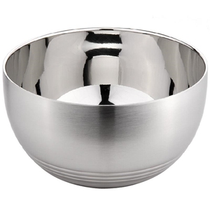 加厚不锈钢碗金钟罩大碗双层隔热饭碗 汤碗面碗餐具 1个 16cm