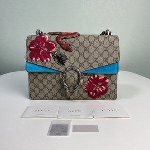 gucci酒神大号限量款刺绣蜜蜂蛇链条包手提单肩包 很完美