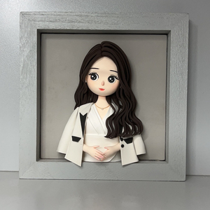 小妖精是les淘宝face selling艺术商店油画框自画像定制单人丙烯画