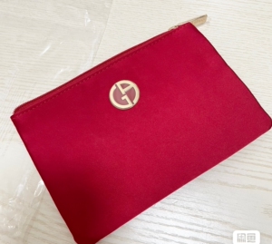 阿玛尼丝绒金属高定红色小包小钱袋化妆袋化妆包