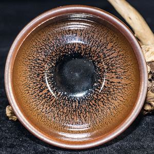 柴烧【兔毫将军盏】刘学明 建阳建盏主人杯 口径9.2 w12