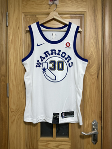 库里 耐克勇士白袜子复古球衣sw球迷版 l码