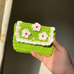 全新手工编织零钱包 毛线编织卡片包