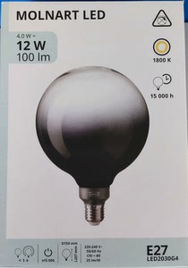 闲置IKEA宜家 莫那特 E27 LED灯球，只有灯球(灯泡