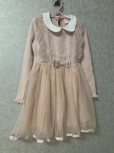 小象q比女童针织连衣裙140码