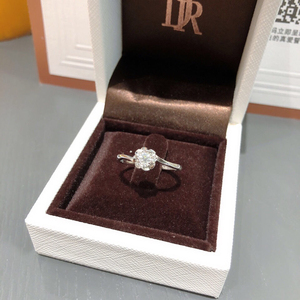 dr believe雪吻10分求婚钻戒莫桑石纯银戒托s925