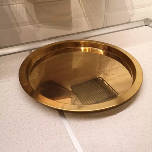 宜家品牌国内代购轻奢金属工艺托盘果盘餐盘,金色盘子,全新.