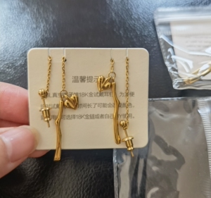 国金工行我的玫瑰配饰镀金玫瑰花耳坠耳链 胸针