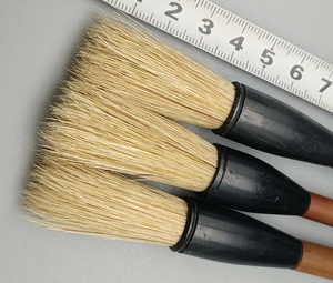 善琏湖笔猪鬃笔三支,美院老师定制笔留存!经典烤红杠竹笔杆有机