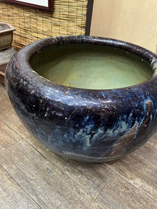 乡下刚刚收到老的荷花缸鱼缸字画缸,钧釉的,像一幅山水,尺寸特