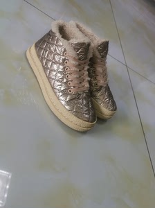 菲斯莲娜羽绒布女鞋,棉鞋,浅金色,内里纯羊毛,超轻便,超保暖