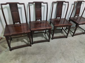 大红酸枝木文旦椅，四张一套做工漂亮精致，价格3.2万