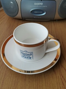 80年代麦斯威尔咖啡杯碟套装茶杯！咖啡杯容量约：200毫升！