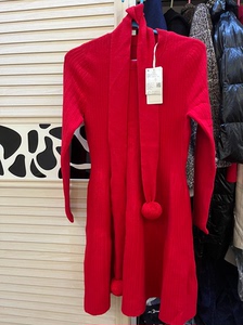 FivePlus5，5加＋，暗红色圣诞毛衣裙，s码小码全新带