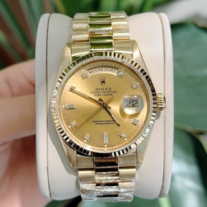 5新劳力士手表男18k黄金星期日历型机械后镶钻盘腕表18038