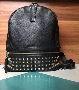 clarec katie/克莱凯蒂,女士双肩包,黑色皮质布配