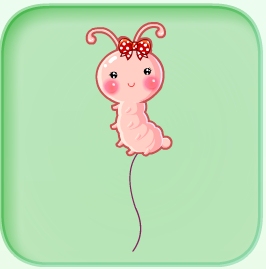 【奥比岛】粉色小虫虫气球 甜蜜奥比气球!熊绝熊精,超稀有!真