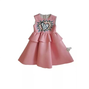 fendi 芬迪 童装儿童连衣裙 裙子 粉色公主裙 女童全