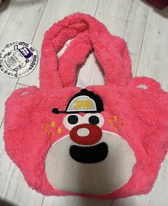 【需等一个月】最可爱滴jam果酱熊荧光粉毛绒绒手拎包 斜挎包