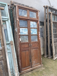 民俗怀旧木门窗户实木门扇带框旧门窗子店铺复古装修密室鬼屋老式