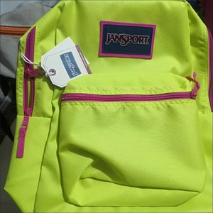 [正品]jansport杰斯伯荧光绿色新款双肩背包书包男女潮