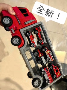 【玩具店倒闭】大号合金车收纳货柜车，滑行仿真警车消防车工程车