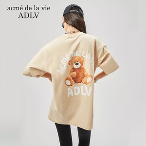 ad02lv短袖t恤男女同款2022春季新款泰迪小熊纯棉打底衫