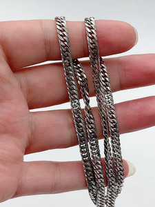 周生生珠宝铂金pt950男式水平车花老板链项链5729