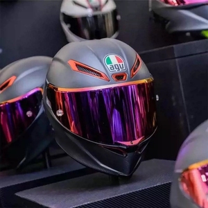 国产agv全盔摩托车机车pista头盔高防70周年黑金灰红雪