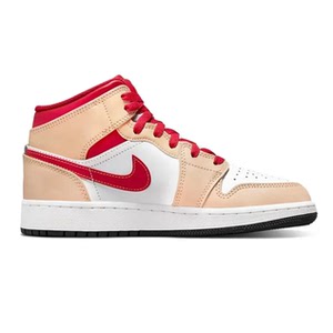 【限量款】nike耐克新款aj1胭脂红女鞋白粉红中帮复古运动