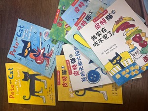 皮特猫第一辑中文绘本6本加2本英文绘本，40元