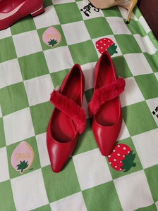 全新37码小CK红色女鞋，平底鞋。尖头单鞋，气质款。质量超级