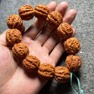 干刷抛光 原色小核桃小手持 秋子核桃手串,尺寸24mm,15