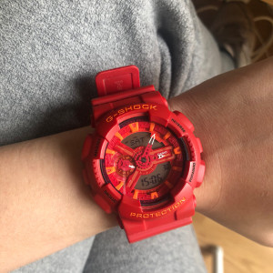 casio卡西欧gshock手表ga110ac-4西瓜红番茄