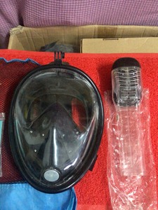 潜水面罩儿童全干式浮潜面罩呼吸器全脸浮浅潜水面罩装备s/m号