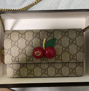 gucci古奇古驰 woc mini樱桃老花链条包 单肩斜挎